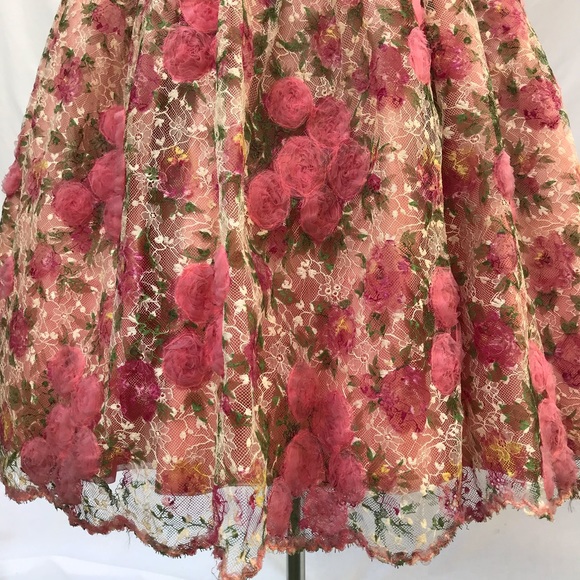 True Vintage 1950s Pink Floral Swing Dress - Picture 3 of 8
